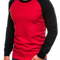 Heavy Blend Men's Crewneck Sweatshirt Long Sleeve Pullover Sweatshirt Color: Red & Black Sizes: S,M,L,XL