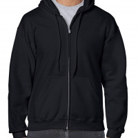 Hooded Fleece Jacket with Full Zip Side Pockets for Men & Women Black S M L XL 2XL