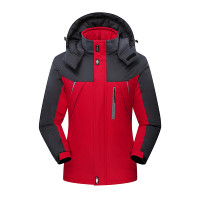 Mens Waterproof Ski Jacket Outdoor Winter Warm Jackets Snow Thermal Work Coats Red and Gray