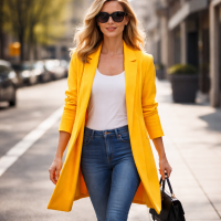 Women's Designer Coat For an urban up and about town look
Color Mustard