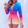 Elegant Women's Light Blazer / Coat / Jacket Striking Multi-Color Gradients