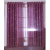 Sheer Curtains - Burgundy 2 piece curtain set - Burgundy with Gold