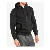 Men's Pullover Hoodie with Kangaroo Pockets. Black