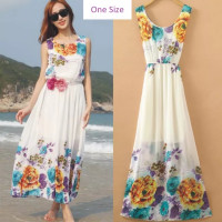 BOHO Summer Maxi Dress White Floral Dress Summer Dresses for Women Relaxed fit