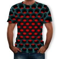 Men's 3D Graphic T-Shirt,Crew Neck - Short Sleeve - Fashion Tee Size M - 3X