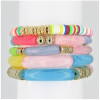 5 Stack Stretch Bracelet Multi-color BOHO style stretch bracelets Bright and Pastel Colors
