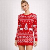 Red Christmas Sweater Dress Micro Mini Dress for the holidays