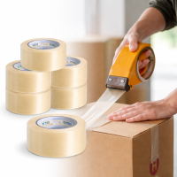 Box Sealing Tape (6 Rolls) 110 Yards 2 Mil 330 ft Clear Shipping Packing Tape