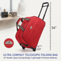 Duffle Bag with wheels carry on luggage with wheels rolling duffel bag on wheels - Red