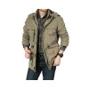 Men's Army Style Jacket Khaki Casual Outdoors Jacket with hoodie