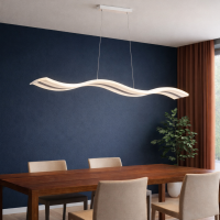 Curvy Wave Chandelier Ceiling Light Dimmable Stylish Lamp Combines Style & Function