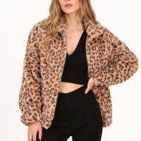 Women’s Leopard Fur Jacket Coat Animal Print Statement Chic Fashion Trendy