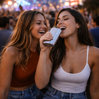 Flask Stainless Steel (2-Pack) 12oz with hinged cap - 1 for you 1 for your friend