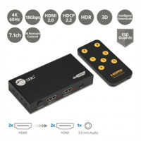 Siig CE-H26D11-S1 HDMI SWITCHER OR SPLITTER, UP TO 4K60HZ HDR, EDID, DOWNSCALING 4K60HZ TO 1080P60