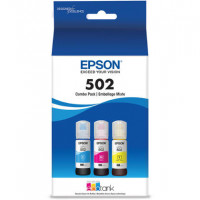 EPSON PRINT T502520-S EPSON T502 MULTI COLOR INK BOTTLES 3 PACK C/M/Y FOR USE IN ET4760 ST3000 ST2000