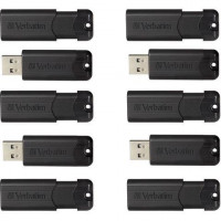 VERBATIM CORPORATION 70902 VERBATIM 32GB USB 3.0 10PK BLK PINSTRIPE 3.0 FLASH DRIVE-RETRACT
