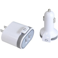 SIIG AC-PW1A22-S1 BNDL FAST CHARGING USB WALL AND CAR CHARGER PACK WHITE