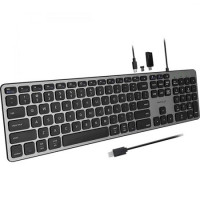 Macally Peripherals UCZKEYHUBACSG USB-C KEYBOARD WITH HUB MAC PC KEYBOARD WITH USB-A USB-C PORTS