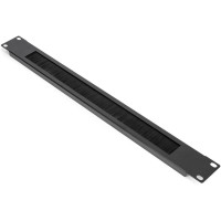 Rocstor Y10E010-B1 UNIVERSAL 1U RACK MOUNT BRUSH PANEL - RACK CABLE MANAGEMENT - 1U RACK HEIGHT - H