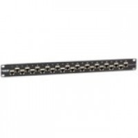 Black Box C6AFP70S-24 CAT6A STAGGERED FEED-THROUGH PATCH PANEL - 1U, SHIELDED, 24-PORT