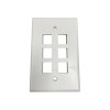 Eaton N042AB-006-IVM EATON TRIPP LITE SERIES SAFE-IT 6-PORT SINGLE-GANG KEYSTONE WALL PLATE, ANTIBACT