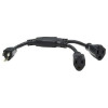 EATON TRIPP LITE SERIES CONNECTIVIT P022-001-13A-2 1FT POWER EXTENSION CORD Y SPLITTER 5-15P TO 2X 5-15R 13A BLK