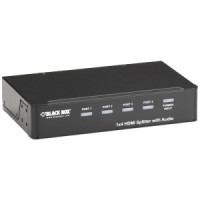 Black Box AVSP-HDMI1X4 SPLIT AND DISTRIBUTE HDMI VIDEO PLUS AUDIO FROM A SATELLITE OR SET-TOP BOX, PC,