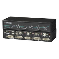 BLACK BOX KV9604A DESKTOP KVM SWITCH - DVI-I WITH TRANSPARENT USB 2.0, AUDIO, 4-PORT, GSA, TAA