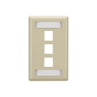 Black Box WPT466 KEYSTONE WALLPLATE - SINGLE-GANG, 3-PORT, IVORY