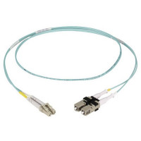 Black Box EFNT010-003M-STLC OM3 50/125 MULTIMODE FIBER OPTIC PATCH CABLE - OFNR PVC, ST TO LC, AQUA, 3-M (9.