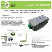 Tycon TP-DCDC-4848GD-HP GIGABIT 802.3AT, +/- 36-72VDC IN 56VDC O