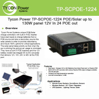 Tycon TP-SCPOE-1224 POE/SOLAR 8A DUAL INPUT BATTERY CHARGING
