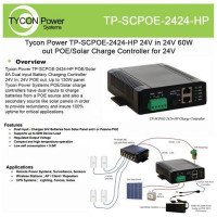 Tycon TP-SCPOE-2424-HP POE/SOLAR 8A DUAL INPUT BATTERY CHARGING