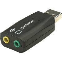 MANHATTAN - STRATEGIC 150859 MANHATTAN HI-SPEED USB 2.0 3-D SOUND ADAPTER IMPROVES AUDIO ACCESS AND PERFORMAN