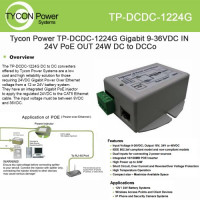 TYCON SYSTEMS, INC TP-DCDC-4824G GIGABIT 36-72VDC IN 24V POE OUT 24W DC