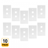 Monoprice 6727 WALL PLATE FOR KEYSTONE, 2 HOLE - WHITE