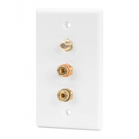 Monoprice 6729 WALL PLATE FOR KEYSTONE_ 3 HOLE - WHITE