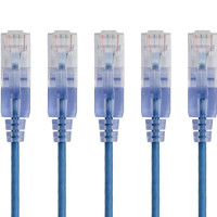 Monoprice 15130 SLIM CAT6A CABLE - 5-PACK - 3FT BLUE