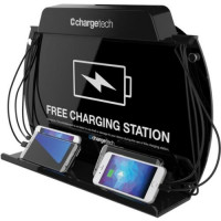 Charge Tech CT-300061 CHARGETECH WALL MOUNT/TABLE TOP CHARGING STATION. INCL. 8 BRAIDED CABLES - 3 APP