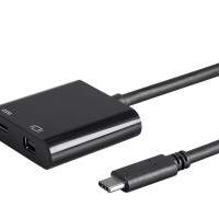 Monoprice 24274 MONOPRICE SELECT SERIES USB-C TO MINI DISPLAYPORT & USB-C (F) DUAL PORT ADAPTER