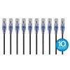 Monoprice 33267 MONOPRICE 10-PACK_ SLIMRUN CAT6A ETHERNET NETWORK PATCH CABLE_ 10G - 25FT BLACK