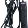 Monoprice 27856 6 OUTLET METAL SURGE PROTECTOR POWER STRIP WITH 15FT CORD_ 1150 JOULES_ BLACK