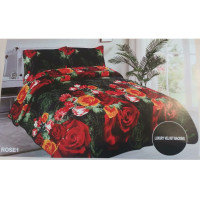 Floral Design 3 Piece Quilted Bedspread Set - 3 Piece Quilt Set - Queen King Cal King Size