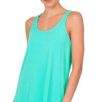 Zenana Outfitters Tank Tops Women Scoop Neck Sleeves less Round Hem Mint/Ivory