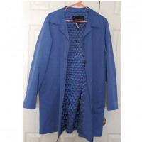 Weatherproof Trench Coat / Rain Coat / Overcoat with quilted lining - Blue