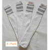 Baseball Socks Softball Striped Tube Socks Cotton Game Socks White & Gray 23