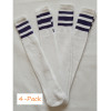 Baseball Socks Softball Striped Tube Socks Cotton Game Socks White & Navy Blue 23