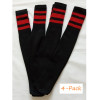 Baseball Socks Softball Striped Tube Socks Cotton Game Socks Black & Red 23
