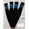 Baseball Socks Softball Striped Tube Socks Cotton Game Socks Black & Blue 23