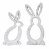 Carved Stone Bunny Outline Decor (Set of 2)
